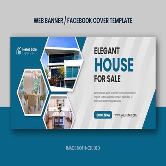 Real Estate Modern House Property Selling Web Banner Facebook Cover