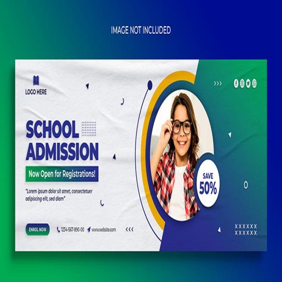 School Education Admission Facebook Timeline Cover Web Banner