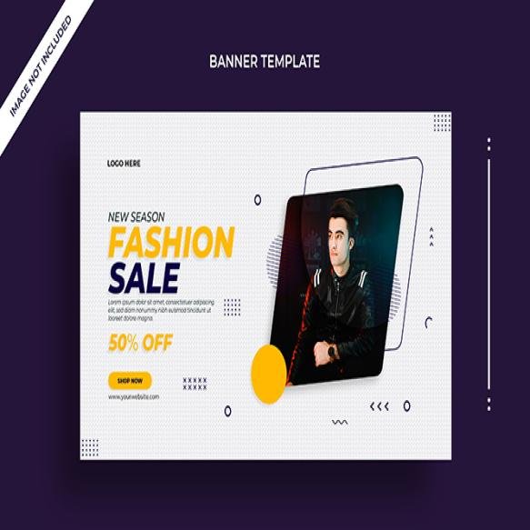 Simple Horizontal Web Banner Social Media Post Template