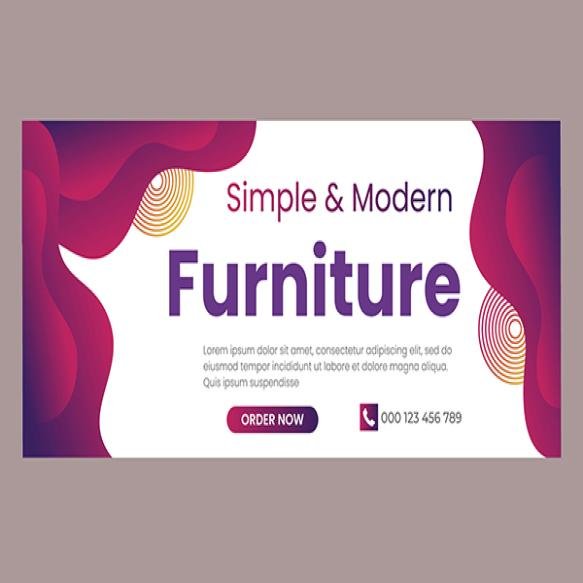 Simple Modern Furniture Sale Facebook Cover Design Web Banner Template