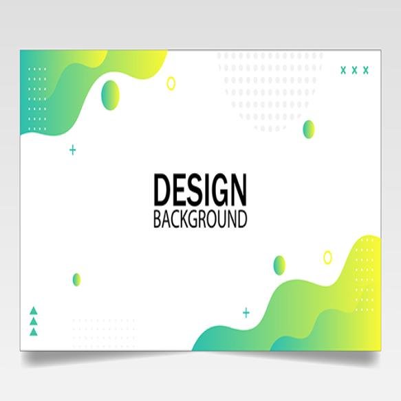 Template Banner With Green Gradient Color Design With Liquid Shape