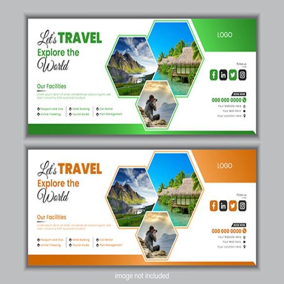 Travel Tourism Facebook Cover Design Banner Template Travel Agency