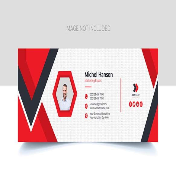 Unique Email Signature Template Design With Creative Shape