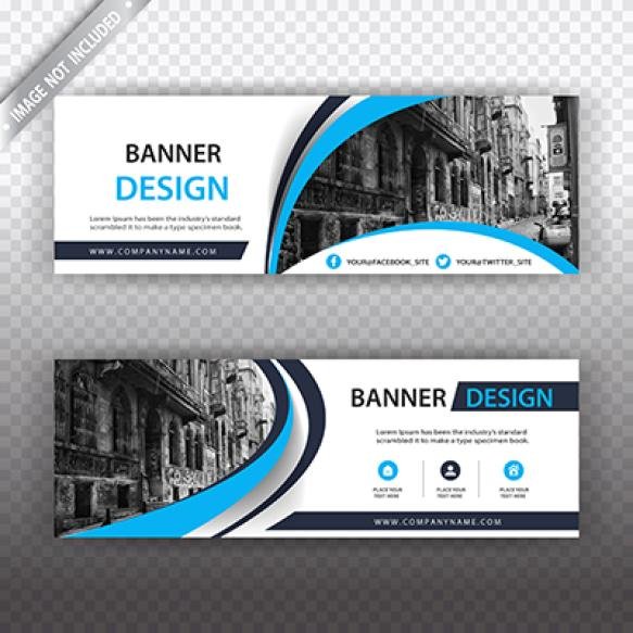 White Blue Business Banner