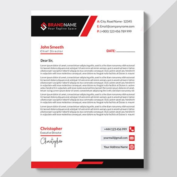 A4 Size Minimal Letterhead Design Colours Full Business Letterhead Design