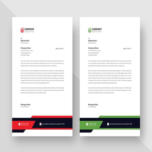 Abstract Letterhead Design Template Vector Letterhead Print Ready Business Style Letterhead Temp