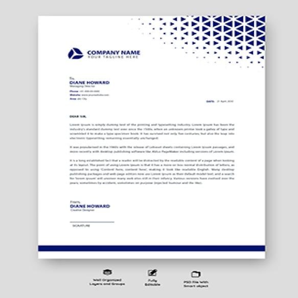 Blue White Professional Letterhead