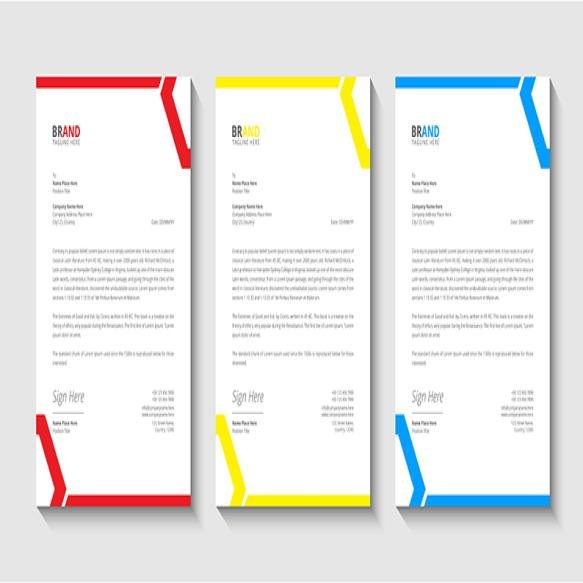 Clean Simple Business Letterhead Template Design