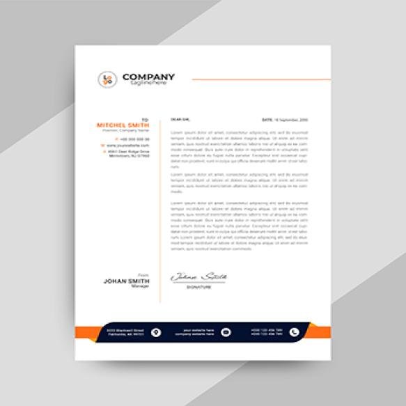 Clean Simple Minimal Corporate Business Letterhead Design Template