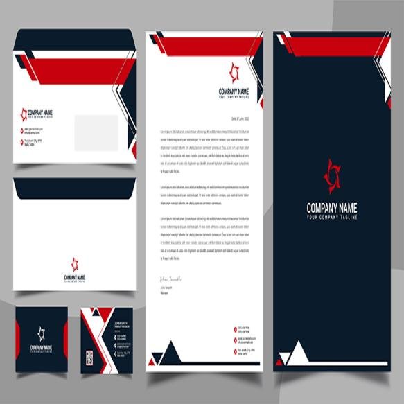 Corporate Brand Identity Stationary Letterhead Business Card Envelope Cover Design Template