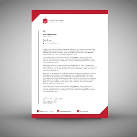Corporate Red Letterhead Template