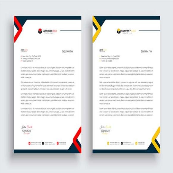 Free Vector Creative Clean Business Letterhead Design Template Business