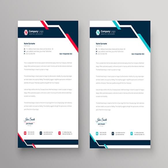 Letterhead Design Business Modern Corporate Identity Stylish Company Invoice A4 Cover Design