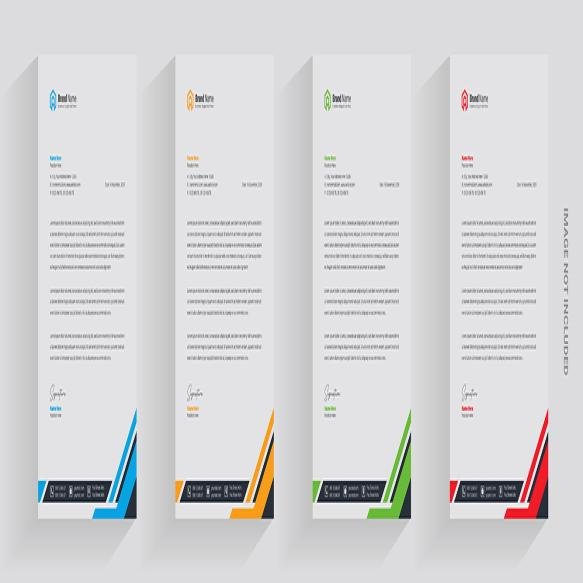 Letterhead Flyer Brochure Official Business Marketing Agency Minimal A4 Size Template With Logo