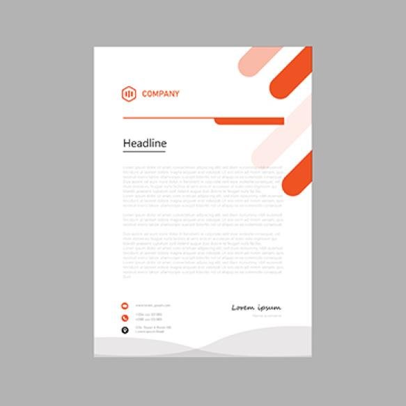 Letterhead Template Abstract Style Design