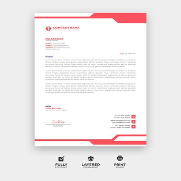 Modern Business Corporate Letterhead Psd Template (1)