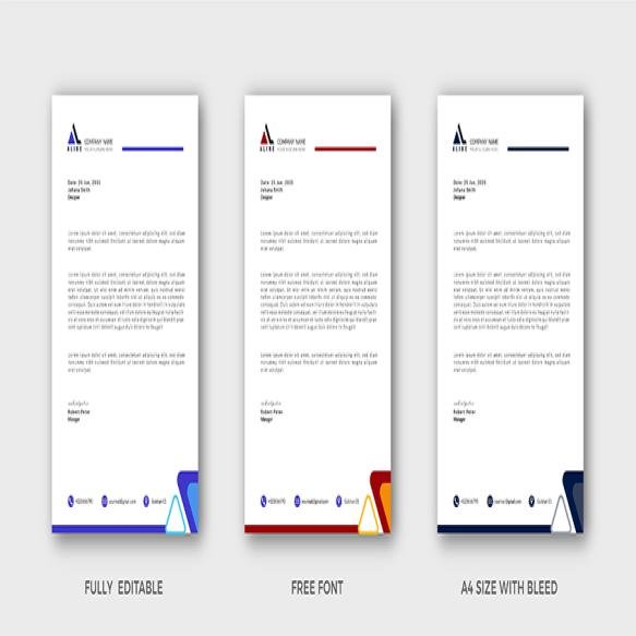 Modern Geometric Shapes Business Company Letterhead Template