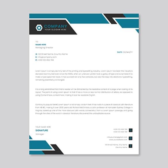 Professional Minimalist Corporate Letterhead Template Design