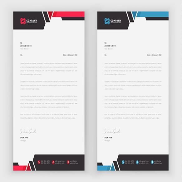 Professional New Corporate Letterhead Template Design Layout