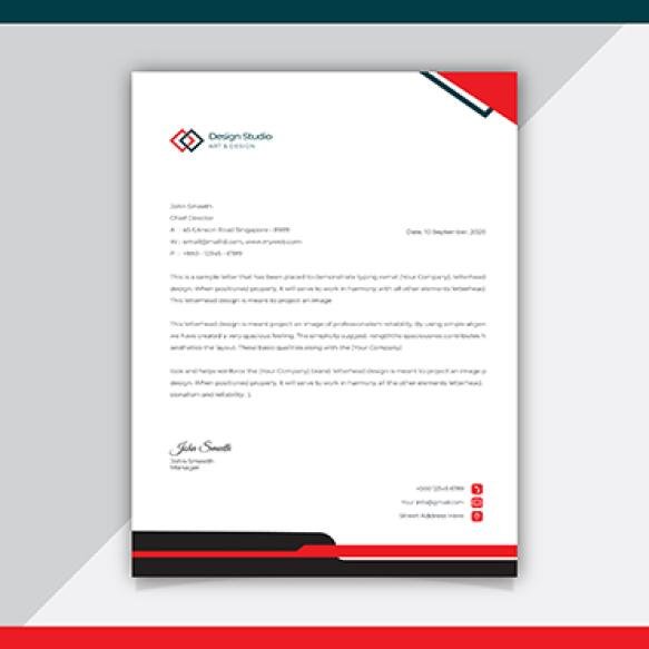 Red Black Business Card With Red Logo It