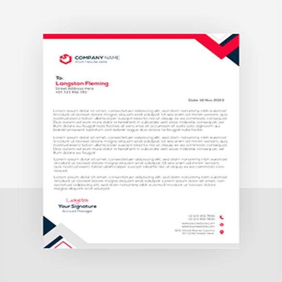 Red Modern Business Corporate Letterhead Template
