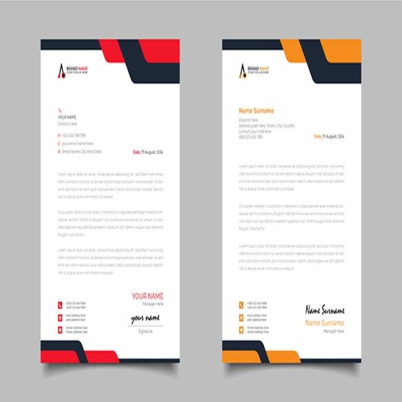 Red Yellow Modern Business Letterhead Simple Clean Template Design (1)