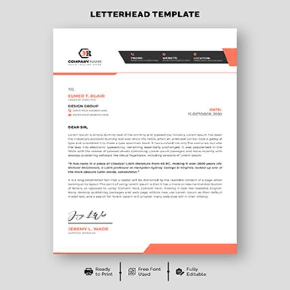 Vector Modern Creative Business A4 Letterhead Template