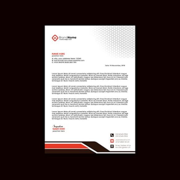Vector Red Abstract Letter Head Vector Design