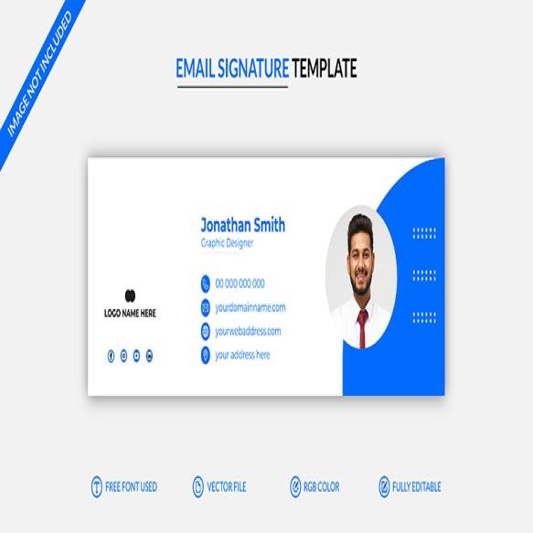 Corporate Email Signature Email Footer Vector Template