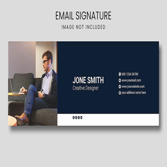Dark Email Signature Template Email Footer Personal Social Media Cover