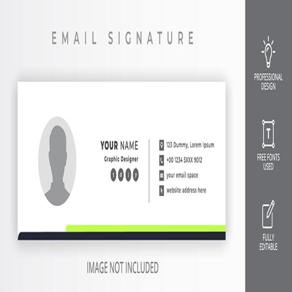Elegant Professional Social Media Email Signature Card Template Design