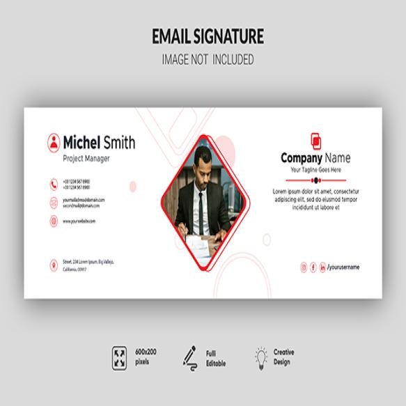 Email Signature Email Footer Personal Social Media Cover Design Template
