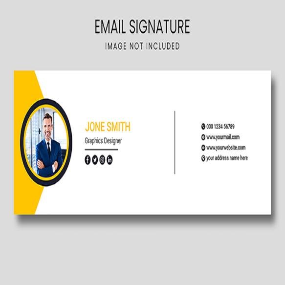 Email Signature Template Email Footer Personal Social Media Cover Design