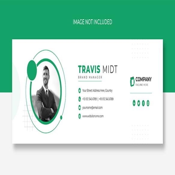 Minimalist Email Signature Template Design Email Footer Personal Social Media Cover