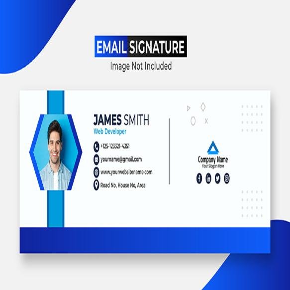 Minimalist Email Signature Template Design Personal Social Media Cover