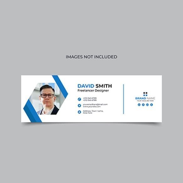 Modern Geometric Creative Business Email Signature Design Premium Vector