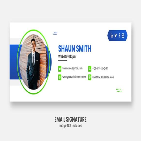 Professional Modern Email Signature Footer Square Templates Premium Vector