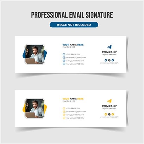 Vector Email Signature Template Design Facebook Cover Template