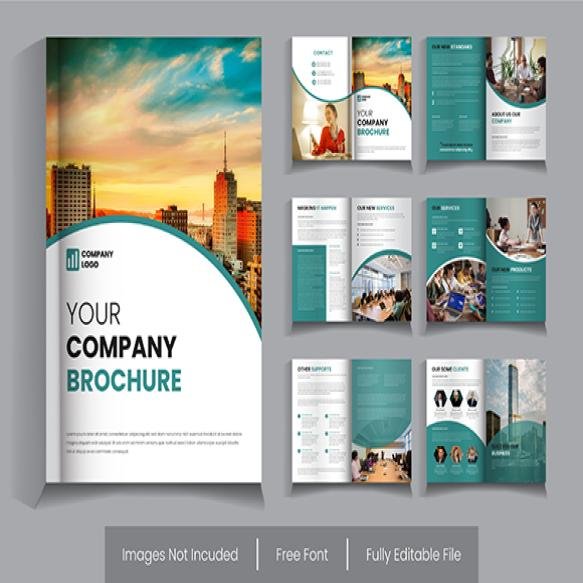 12 Page Company Profile Layout Minimalist Design
