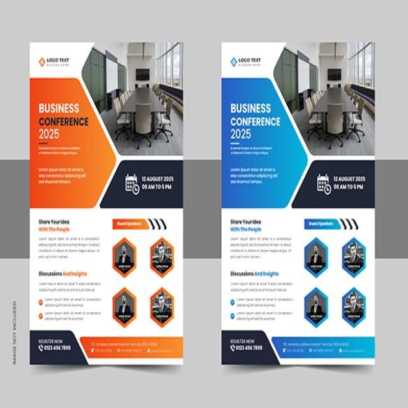 Abstract Annual Business Conference Flyer Template Set Corporate Business Event Flyer Design
