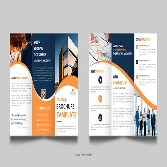 Abstract Business Trifold Brochure Design Template