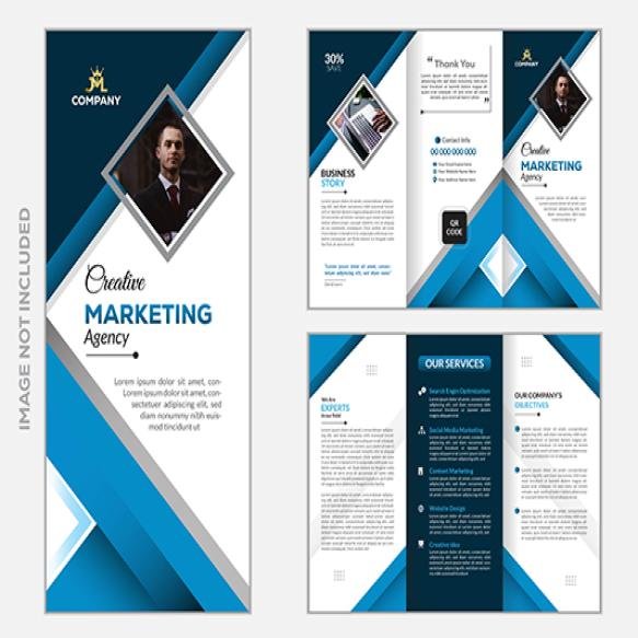 Abstract Creative Trifold Brochure Template With Image