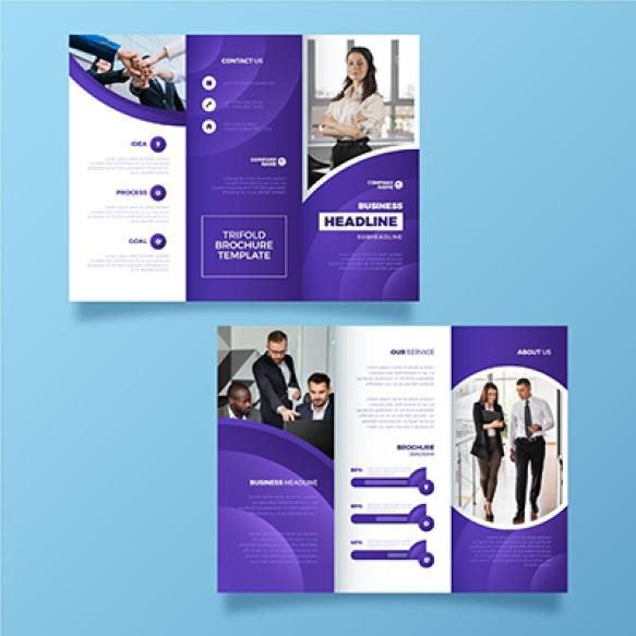 Abstract Style Trifold Brochure With Photo
