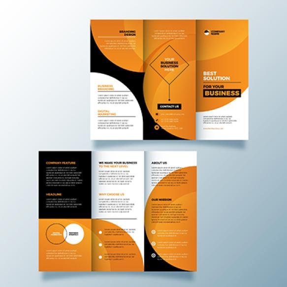 Abstract Trifold Brochure Template Design