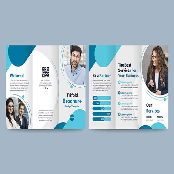 Abstract Trifold Brochure Template With Photo