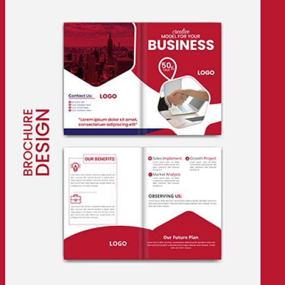 Bifold Brochure Company Profile Cover Design Template