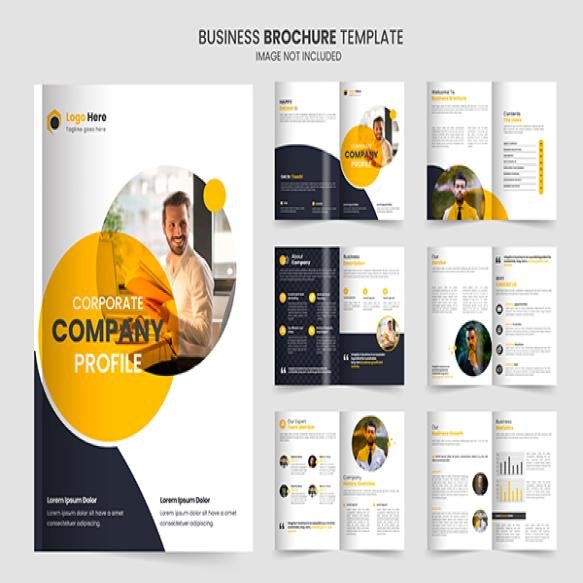 Brochure Template Layout Design Corporate Minimal Company Profile Multipage Brochure Template