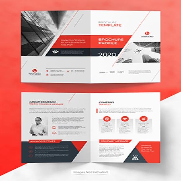 Business Bifold Brochure Template Design