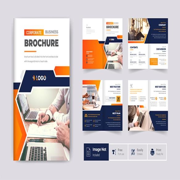 Business Brochure Design Template Corporate Pages Company Profile Colorful Layout Theme