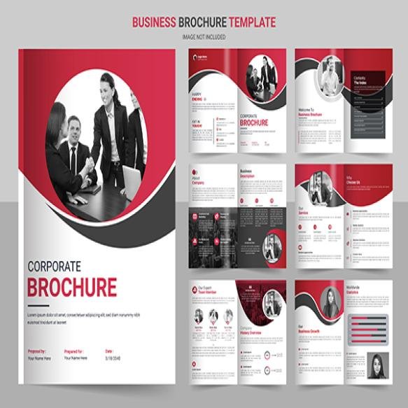 Business Brochure Template Layout Design Minimal Business 12 Page Red Color Brochure Template Design (1)